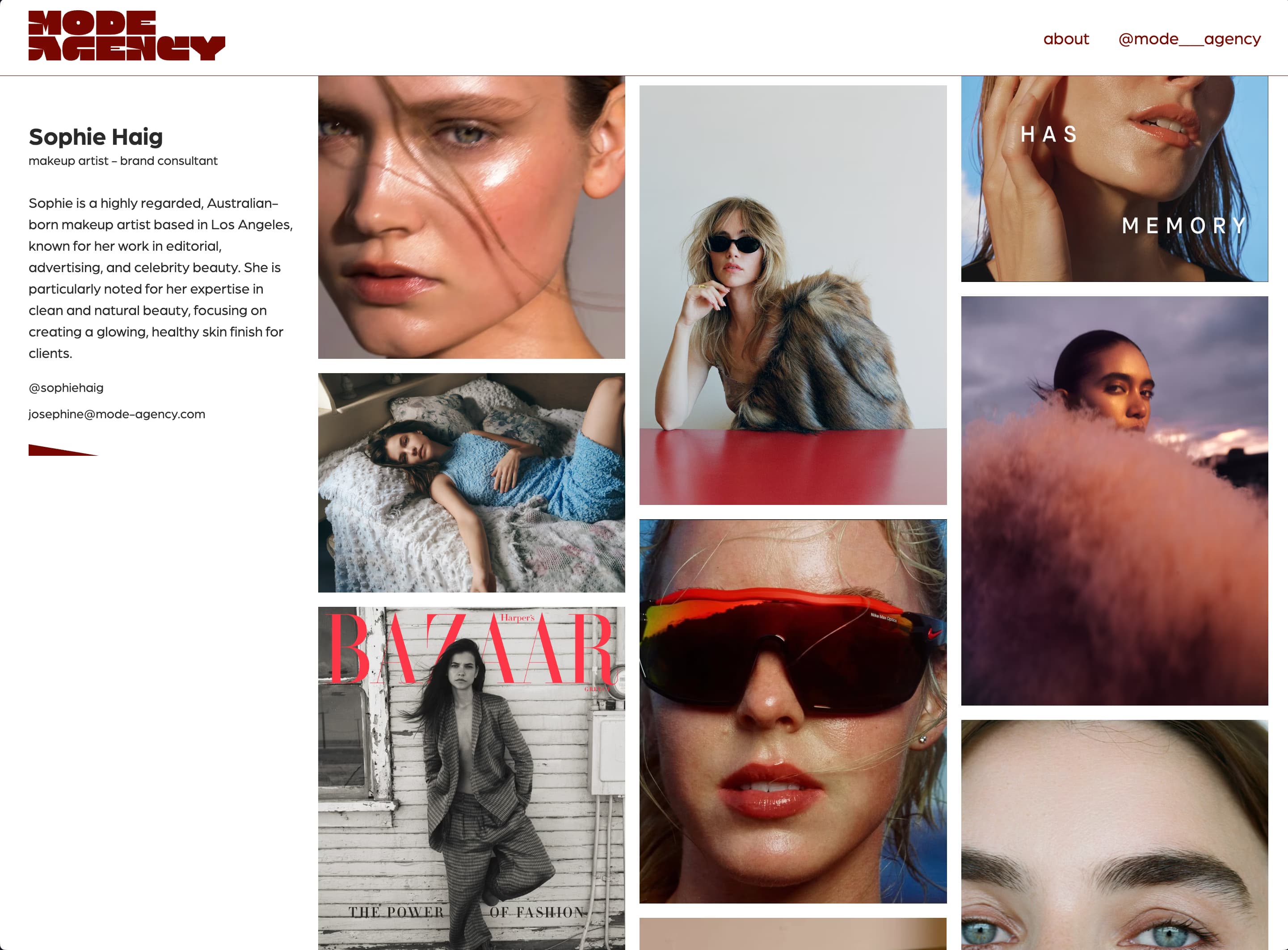 Artist Page Mode Agency